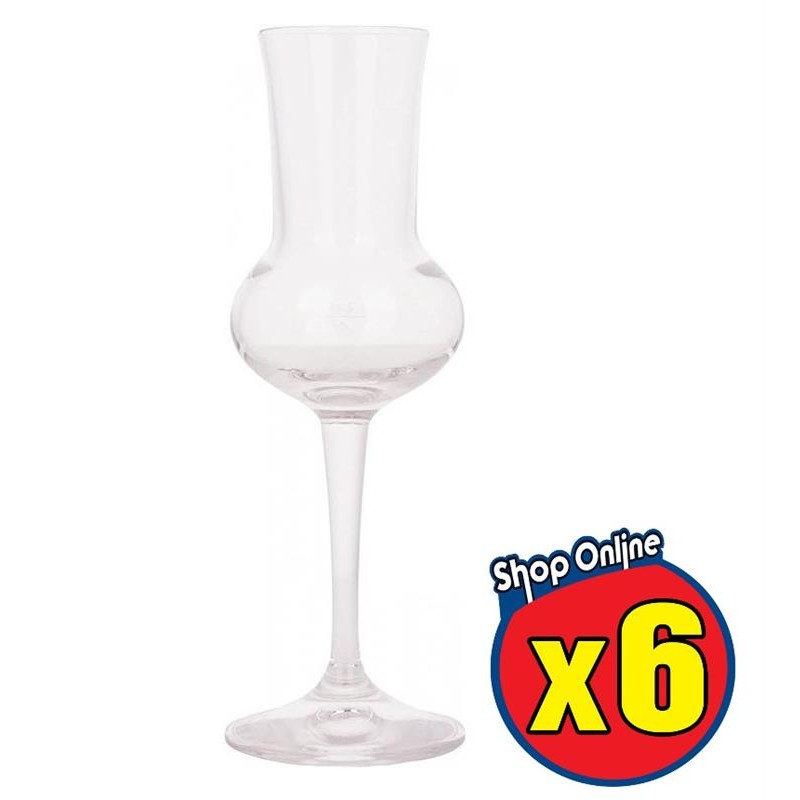 SET DA 6 RESTAURANT CALICI RISERVA GRAPPA TRASPARENTI 8 CL