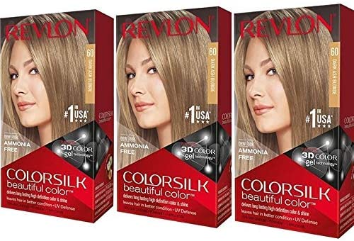 SET 3 TINTE PERMANENTI REVLON COLORSILK N 60 DARK ASH BLONDE
