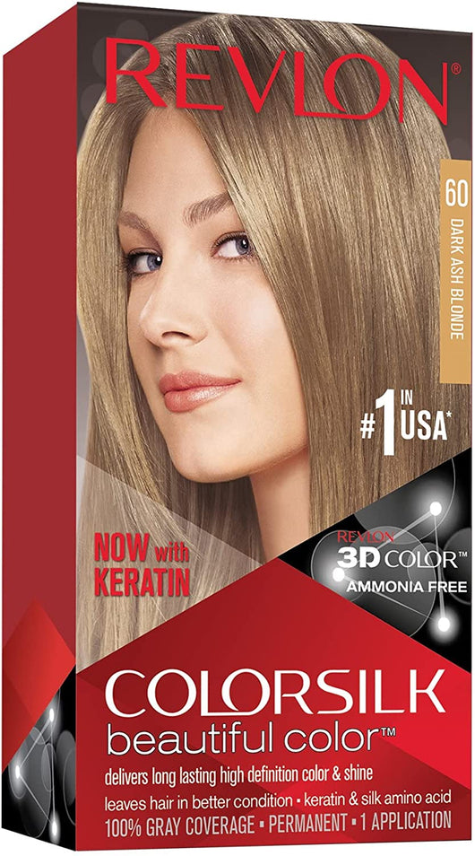 SET 3 TINTE PERMANENTI REVLON COLORSILK N 60 DARK ASH BLONDE