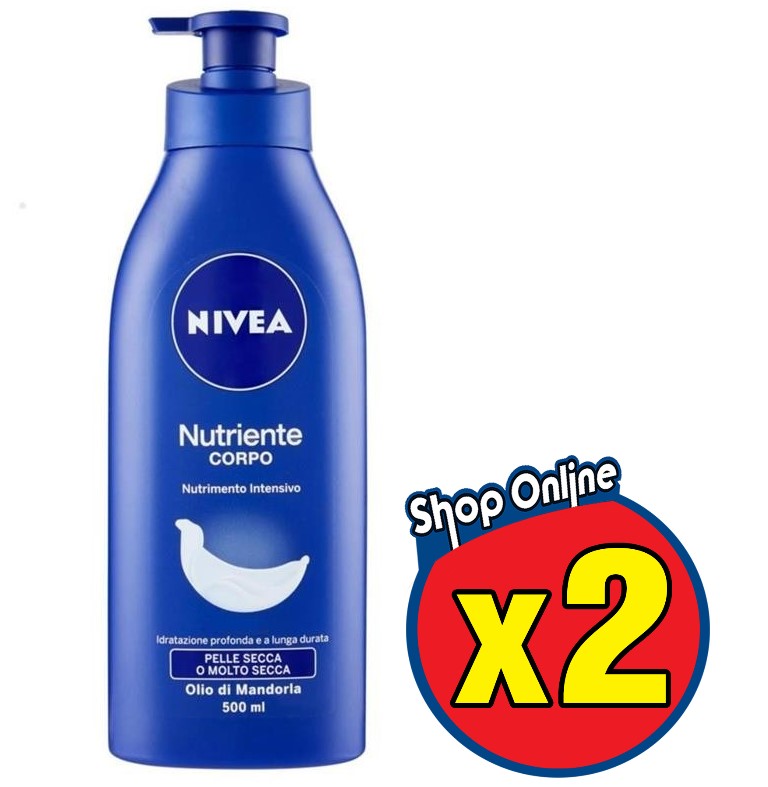 NIVEA CREMA FLUIDA NUTRIENTE CON OLIO DI MANDORLA 2 X 500 ML