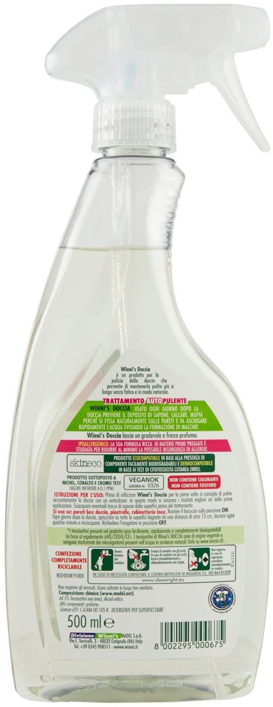 SET 12 WINNI'S NATUREL DETERGENTE PER DOCCIA TRIGGER SPRAY 500 ML