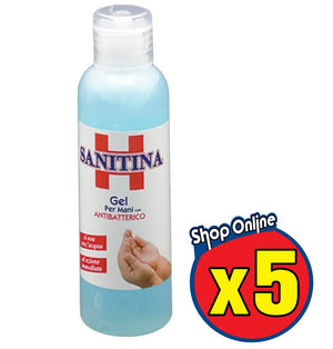 SANITINA GEL MANI IDROALCOLICO SENZA RISCIACQUO CON 60% ALCOOL 5 X 125 ML