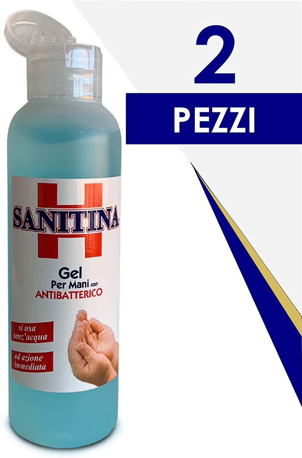 2 PEZZI SANITINA GEL MANI IDROALCOLICO SENZA RISCIACQUO CON 60% ALCOOL 125ML