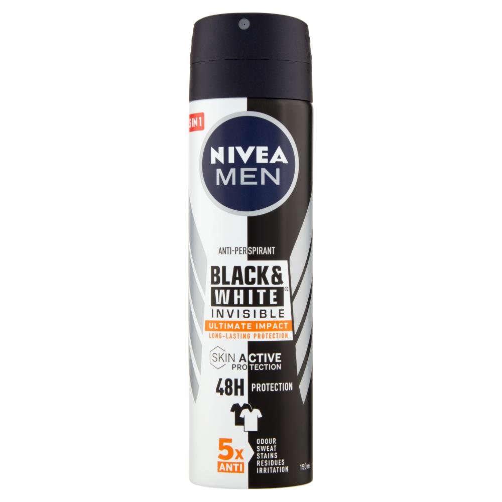 NIVEA SET 8 PZ DEODORANTE MEN BLACK & WHITE INVISIBLE ULTIMATE IMPACT 150 ML
