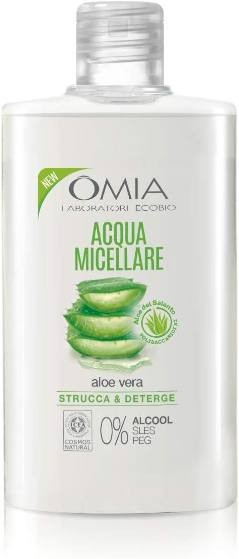 OMIA SET 3 PZ ACQUA MICELLARE VISO ALOE VERA STRUCCANTE IDRATANTE ED EQUILIBRANTE TUTTI I TIPI DI PELLE 400 ML