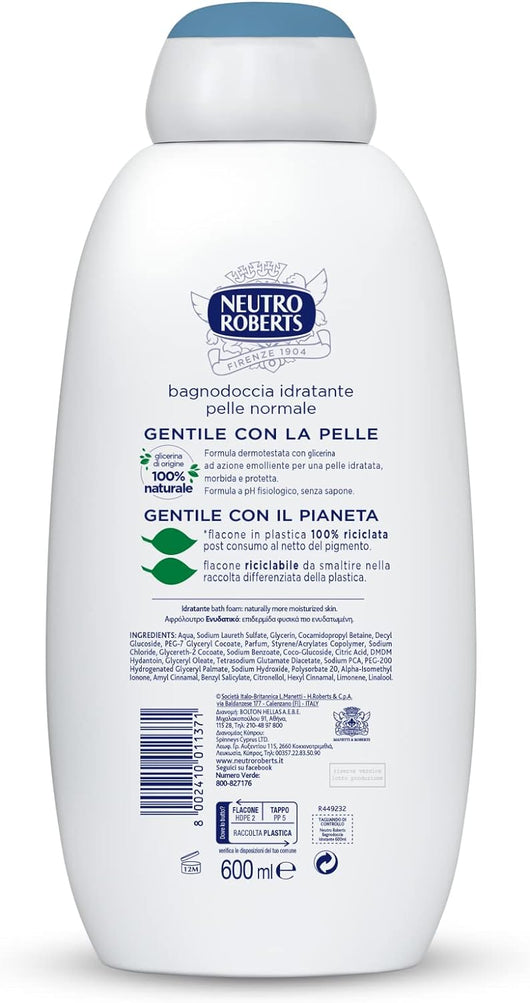 NEUTRO ROBERTS BAGNOSCHIUMA DERMAZERO 4 FLACONI DA 600 ML IDRATANTE