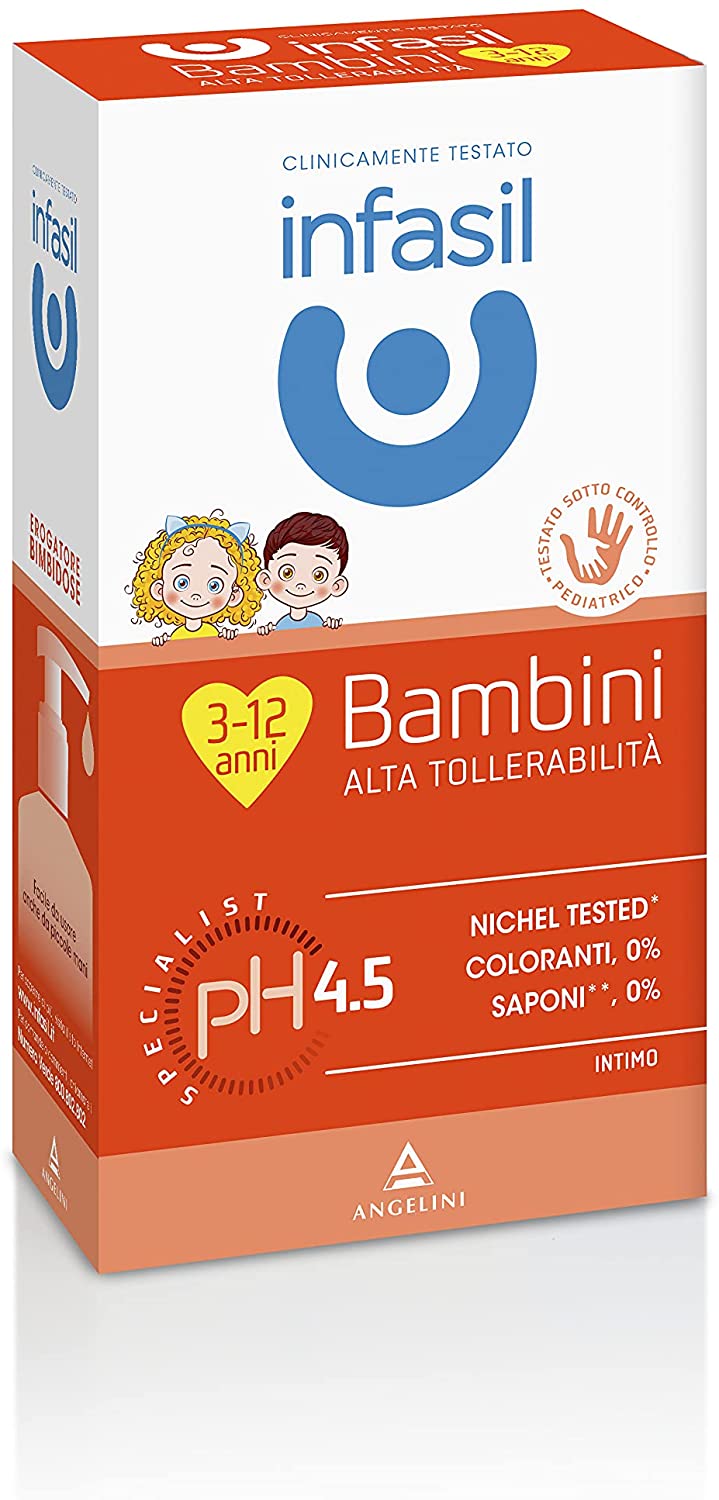 SET 12 INFASIL DETERGENTE INTIMO IN CONFEZIONE DA 200 ML PER BAMBINI 3 A 12 ANNI
