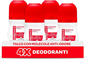 BOROTALCO ROLL-ON SET 4 PZ 50 ML L'UNO FORMULA SENZA ALCOOL EFFICACIA FRESCA 48H INTENSIVO