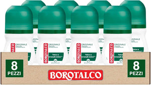 BOROTALCO ROLL-ON SET 8 PZ 50 ML L'UNO FORMULA SENZA ALCOOL EFFICACIA FRESCA 48H TALCO CRISTALLI ATTIVI