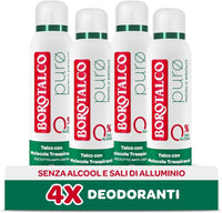 BOROTALCO SET 4 PZ DEO SPRAY 150 ML L'UNO NEW PURO 0 SALI 0 ALCOOL PROFUMO DI BOROTALCO