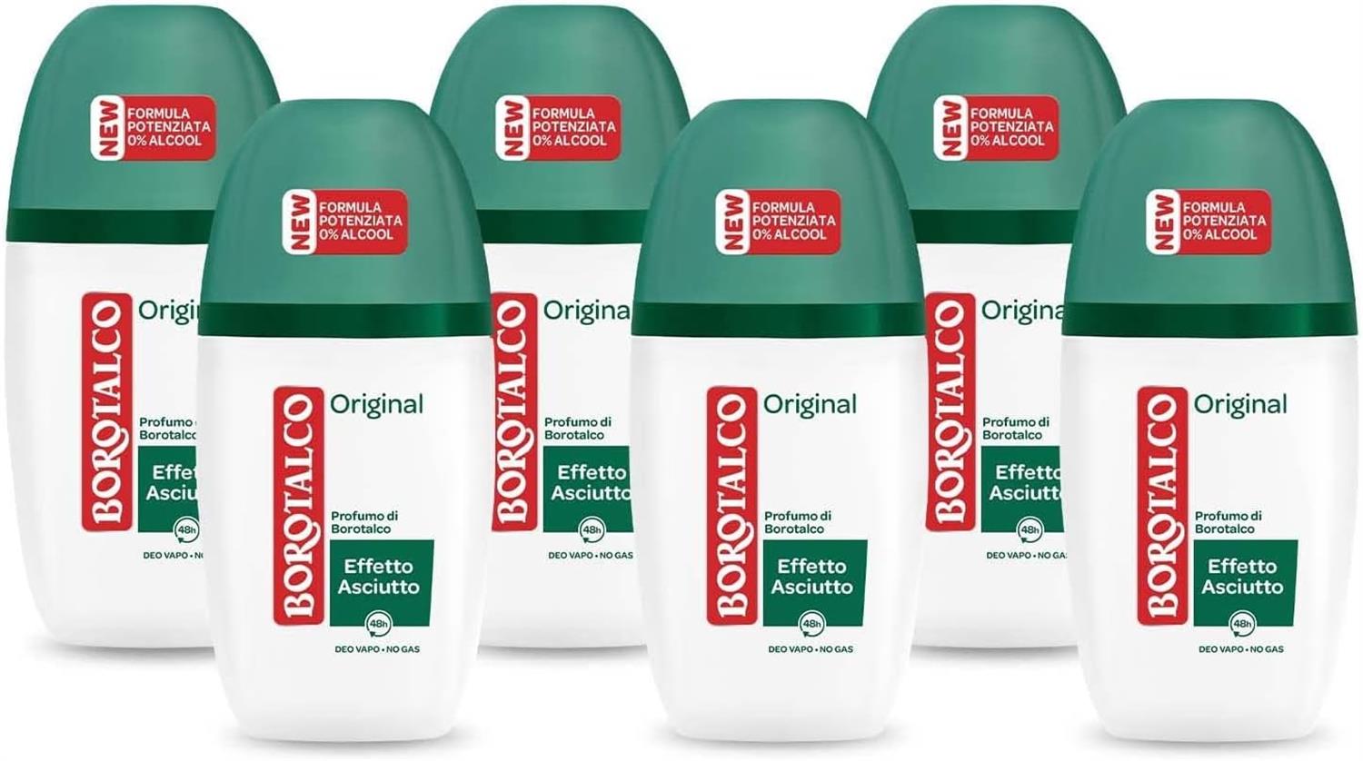 BOROTALCO SET 6 PZ DEO VAPO 75ML L'UNO NEW ORIGINAL PROFUMO DI BOROTALCO + ASCIUTTO