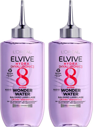 L'ORÉAL PARIS BALSAMO 2 CONFEZIONI LAMELLARE WONDER WATER HYDRA HYALURONIC PER DARE LUCENTEZZA A CAPELLI DISIDRATATI 200 ML