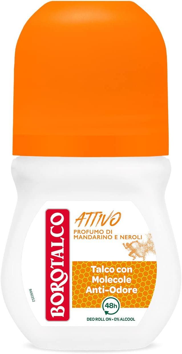BOROTALCO ROLL-ONSE T 6 PZ 50 ML L'UNO FORMULA SENZA ALCOOL EFFICACIA FRESCA 48H ARANCIONE