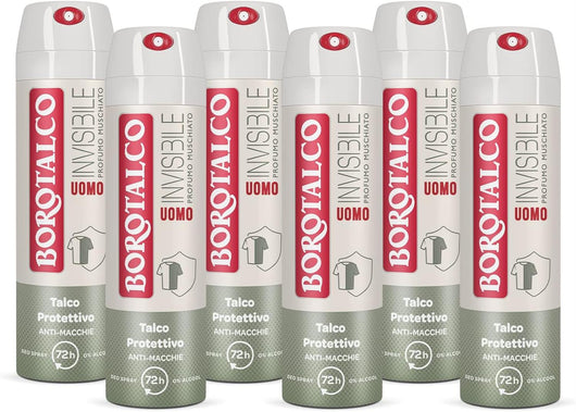 BOROTALCO SET 6 PZ DEO SPRAY 150 ML L'UNO NEW UOMO INVISIBILE PROFUMO MUSCHIATO