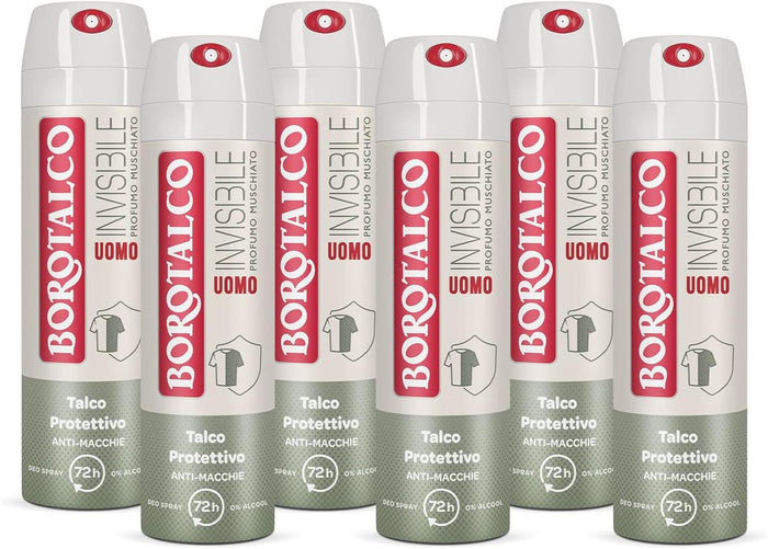 BOROTALCO SET 6 PZ DEO SPRAY 150 ML L'UNO NEW UOMO INVISIBILE PROFUMO MUSCHIATO