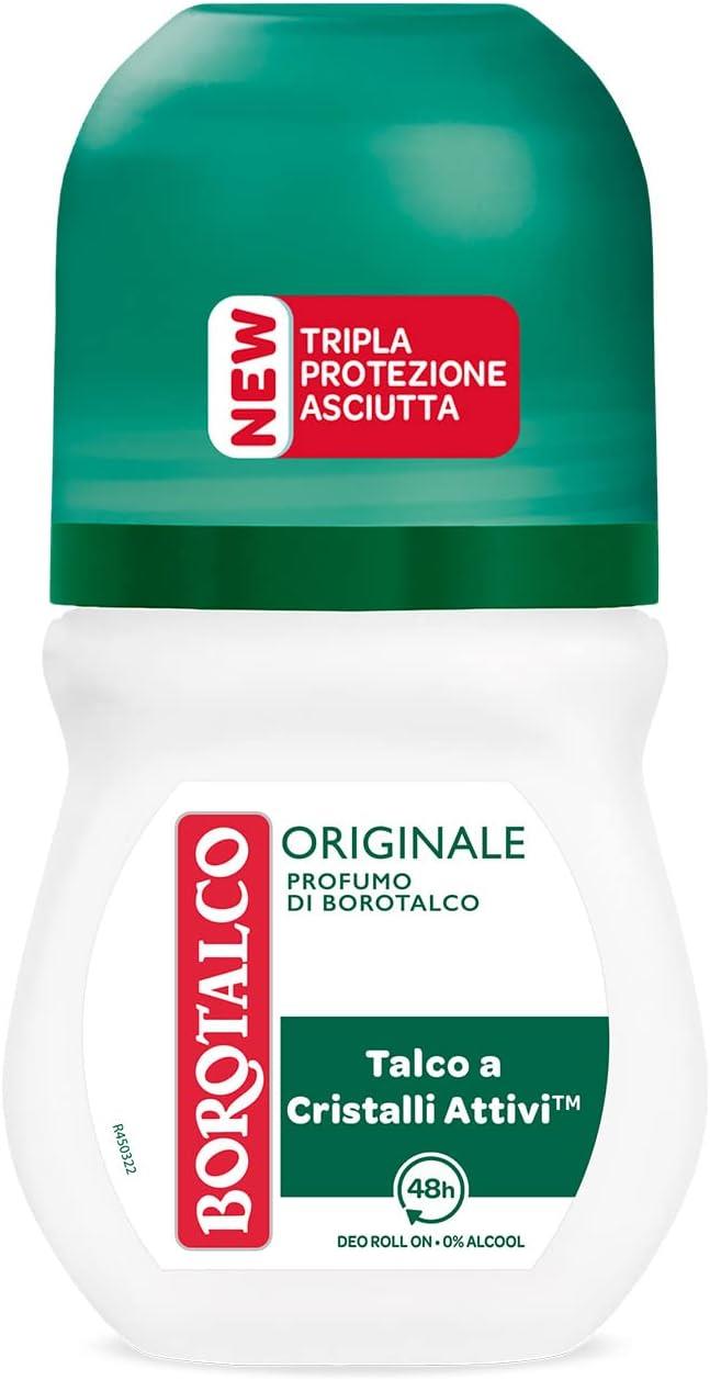 BOROTALCO ROLL-ON SET 8 PZ 50 ML L'UNO FORMULA SENZA ALCOOL EFFICACIA FRESCA 48H TALCO CRISTALLI ATTIVI