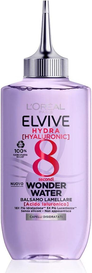 L'ORÉAL PARIS BALSAMO 2 CONFEZIONI LAMELLARE WONDER WATER HYDRA HYALURONIC PER DARE LUCENTEZZA A CAPELLI DISIDRATATI 200 ML