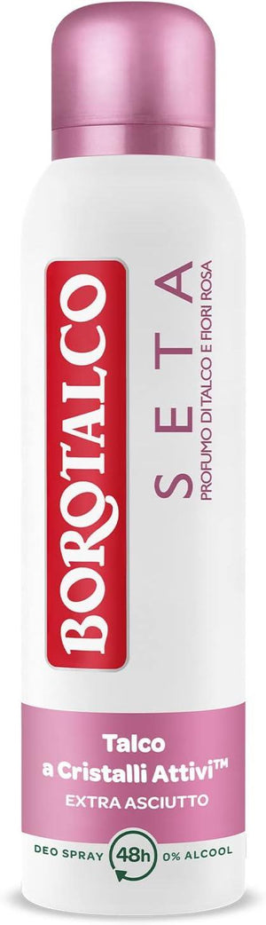 BOROTALCO SET 4 PZ DEO SPRAY 150 ML L'UNO NEW SETA PROFMO DI TALCO E FIORI ROSA
