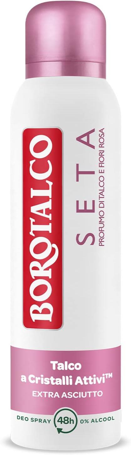 BOROTALCO SET 4 PZ DEO SPRAY 150 ML L'UNO NEW SETA PROFMO DI TALCO E FIORI ROSA