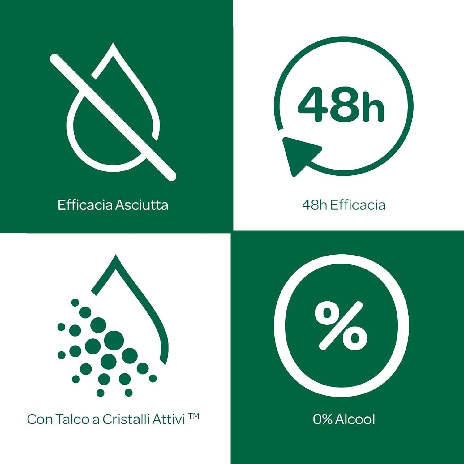 BOROTALCO ROLL-ON SET 8 PZ 50 ML L'UNO FORMULA SENZA ALCOOL EFFICACIA FRESCA 48H TALCO CRISTALLI ATTIVI