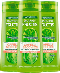 GARNIER FRUCTIS SET 3 PZ SHAMPOO 250 ML L'UNO PER CAPELLI SECCHI E DANNEGGIATI 2IN1 NUTRIENTE X3 CAPELLI PIU NUTRITI