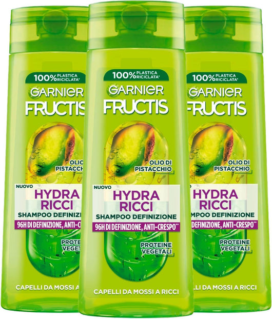 GARNIER FRUCTIS 3 PZ SHAMPOO 250 ML L'UNO HYDRA RICCI 96 ORE DI DEFINITIONE ANTI-CRESPO X CAPELLI DA MOSSI A RICCI