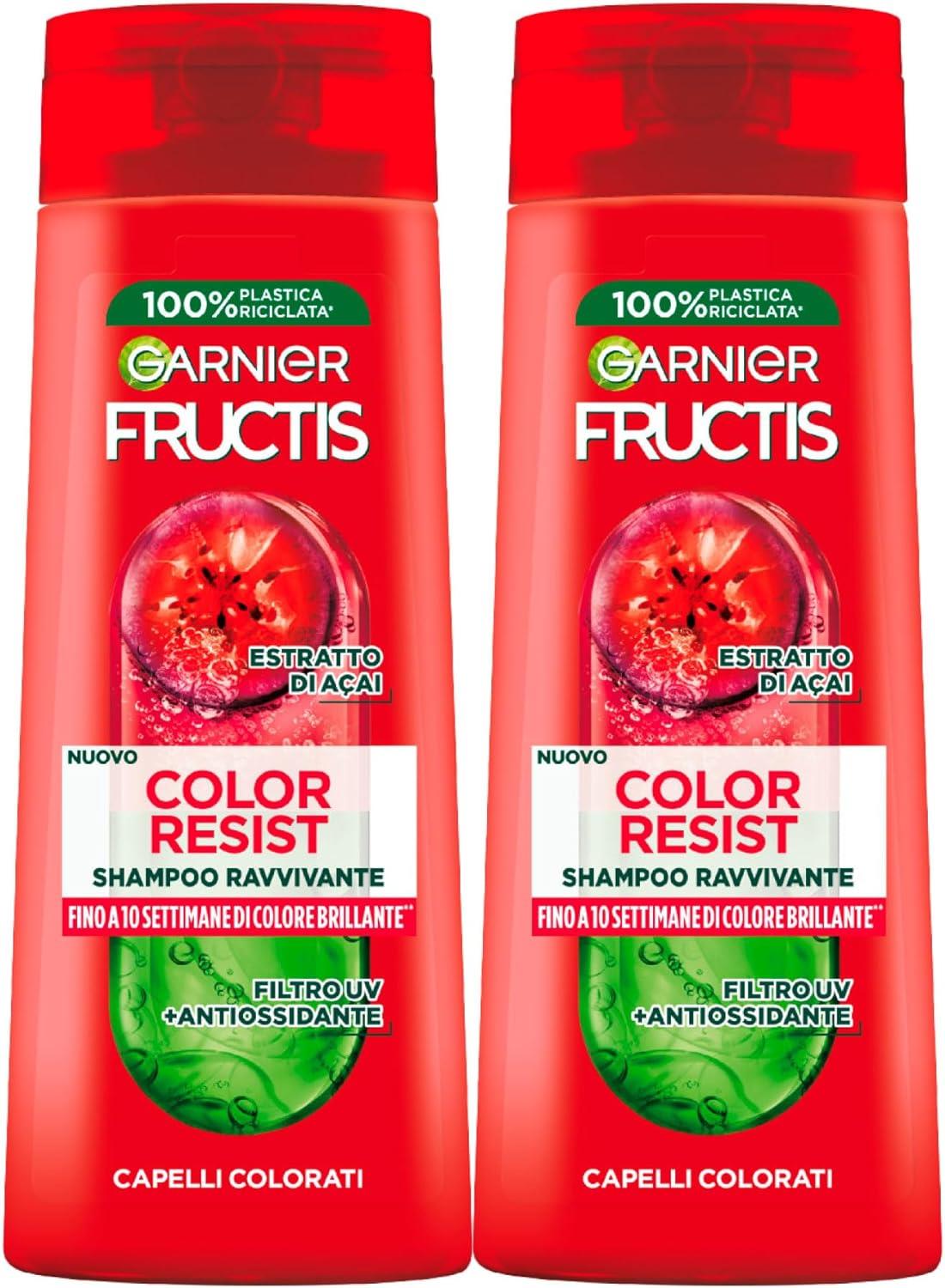 GARNIER FRUCTIS 2 PZ SHAMPOO 250 ML L'UNO COLOR RESIST FINO A 10 SETTIMANE DI COLORE BRILLANTE CON ESTRATTO DI ACAI