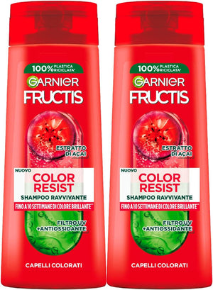GARNIER FRUCTIS 2 PZ SHAMPOO 250 ML L'UNO COLOR RESIST FINO A 10 SETTIMANE DI COLORE BRILLANTE CON ESTRATTO DI ACAI