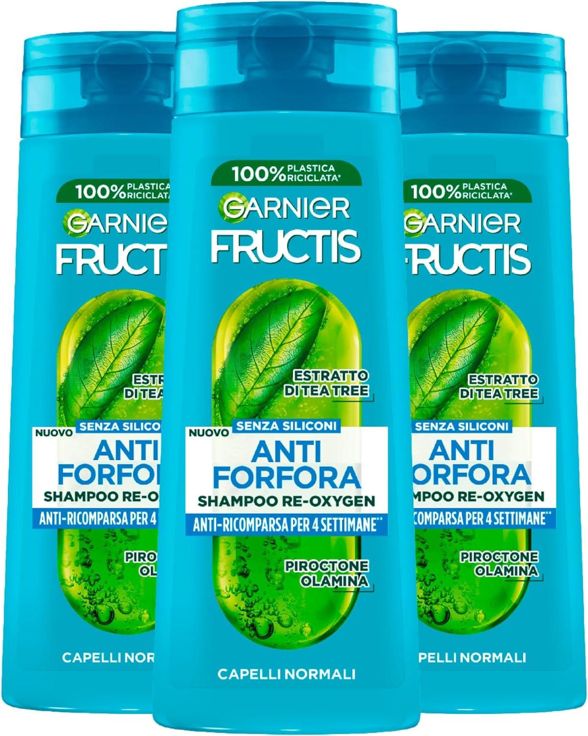 GARNIER FRUCTIS 3 PZ SHAMPOO 250 ML L'UNO ANTI FORFORA PER 4 SETTIMANE RE-OXYGEN CAPELLI NORMALI