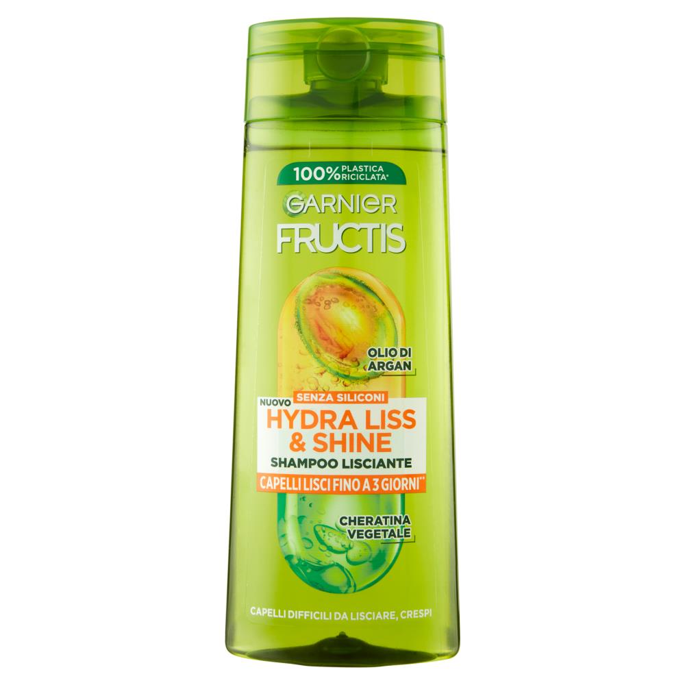 GARNIER FRUCTISSET 3 PZ SHAMPOO LISCIANTE 250 ML HYDRA LISS&SHINE CAPELLI LISCI FINO A 3 GIORNI CON OLIO DI ARGAN