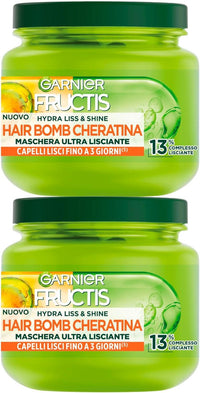GARNIER SET 2 CONFEZIONI FRUCTIS MASCHERA ULTRA LISCIANTE PER CAPELLI CRESPI E RIBELLI CON ARGAN E CHERATINAHYDRA LISS & SHINE 320 ML