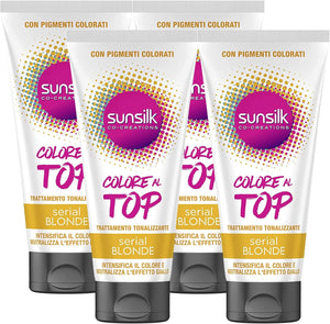 SET 4 SUNSILK TRATTAMENTO TONALIZZANTE COLORE AL TOP 180 ML SERIAL BLONDE