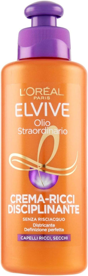 SET 2 L'ORÉAL ELVIVE OLIO DISCIPLINANTE STRAORDINARIO 200ML CREMA RICCI SUBLIMI