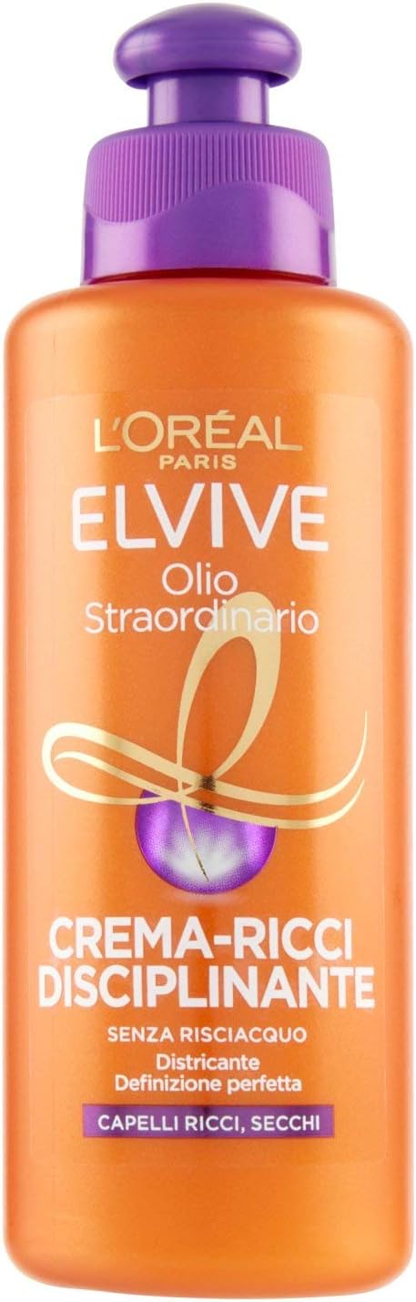 SET 2 L'ORÉAL ELVIVE OLIO DISCIPLINANTE STRAORDINARIO 200ML CREMA RICCI SUBLIMI