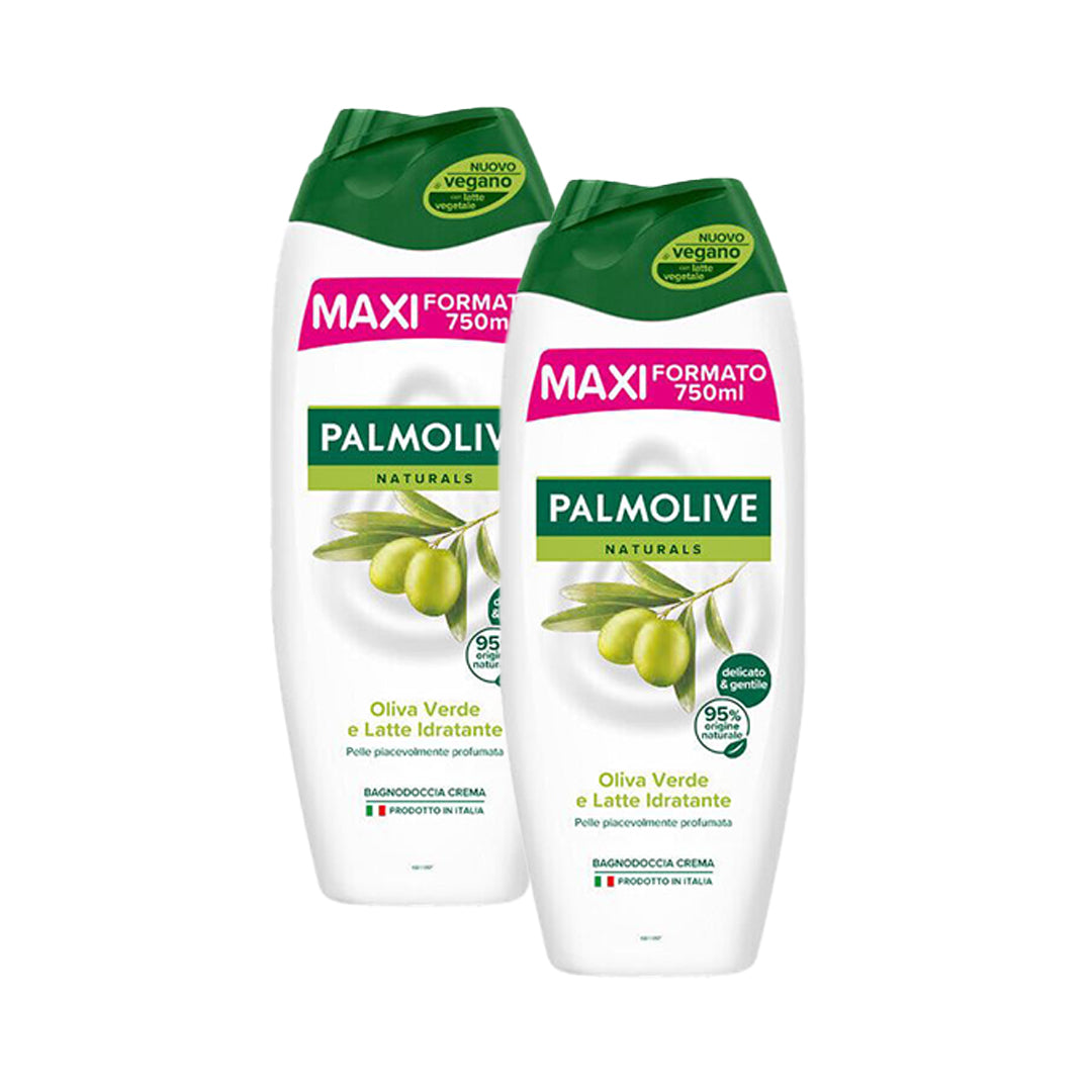 PALMOLIVE SET 2 PZ BAGNOSCHIUMA DA 750ML OLIVA VERDE E LATTE