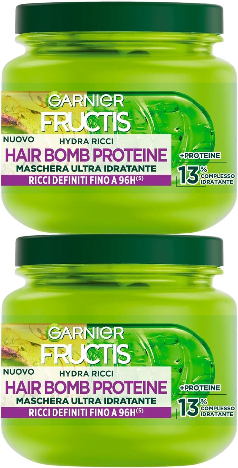 GARNIER FRUCTIS SET 2 PEZZI MASCHERA PER CAPELLI DA MOSSI A RICCI ANTI-CRESPO MORBIDI E LUMINOSI HYDRA RICCI 320 ML L'UNA