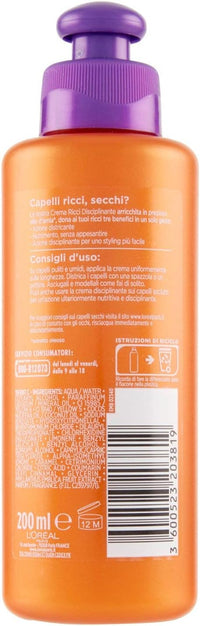 SET 2 L'ORÉAL ELVIVE OLIO DISCIPLINANTE STRAORDINARIO 200ML CREMA RICCI SUBLIMI