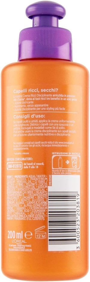 SET 2 L'ORÉAL ELVIVE OLIO DISCIPLINANTE STRAORDINARIO 200ML CREMA RICCI SUBLIMI