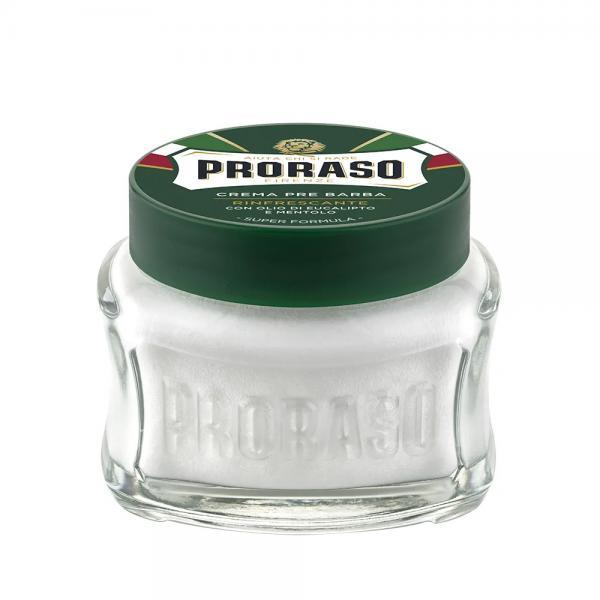 CREMA PREBARBA PRORASO SET 3 PZ X 100ML RINFRESCANTE E TONIFICANTE CON OLIO DI EUCALIPTO E MENTOLO