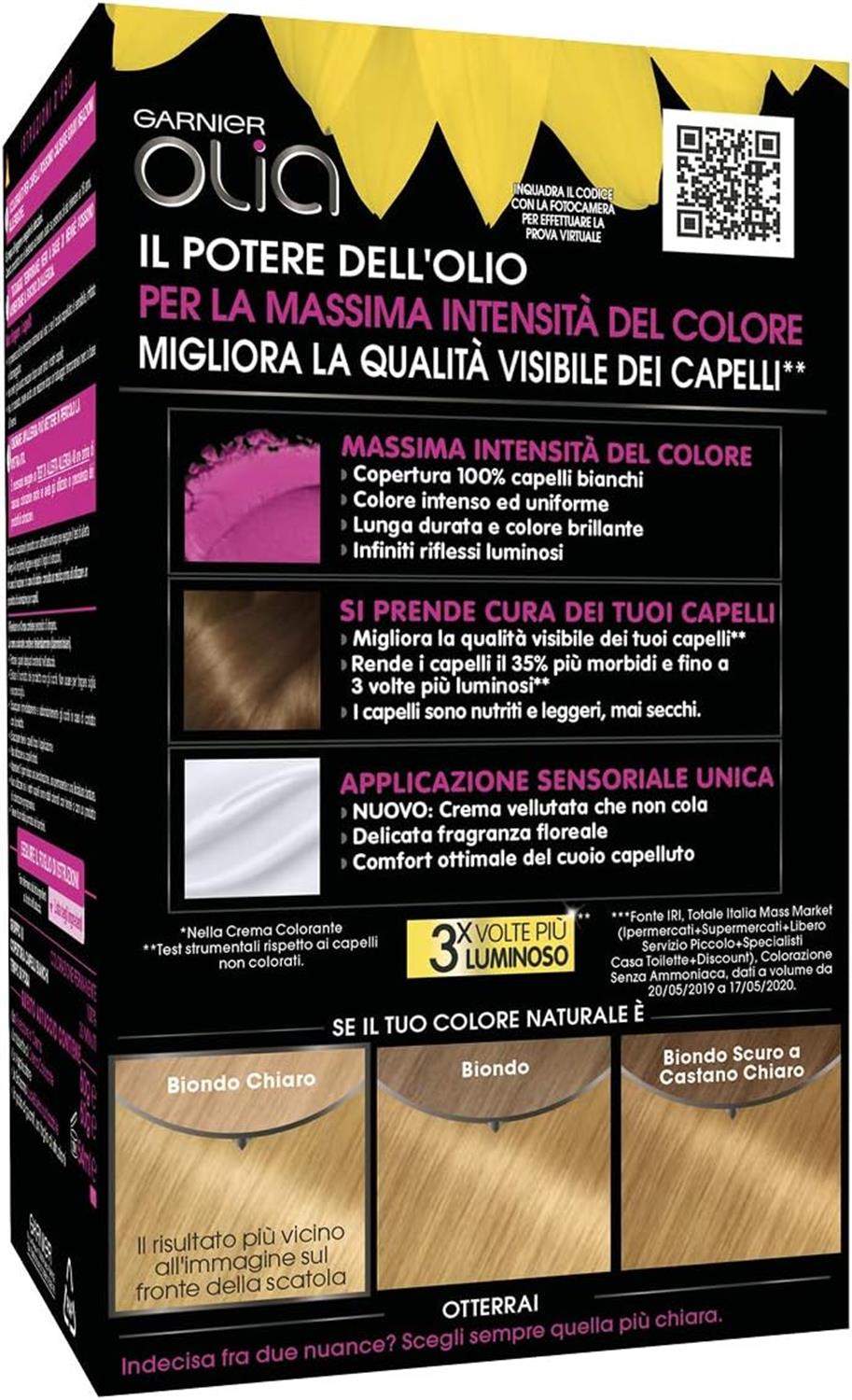 GARNIER OLIA SET 3 CONFEZIONI TINTA CAPELLI COLOR N 9.30 BIONDO CARAMELLO