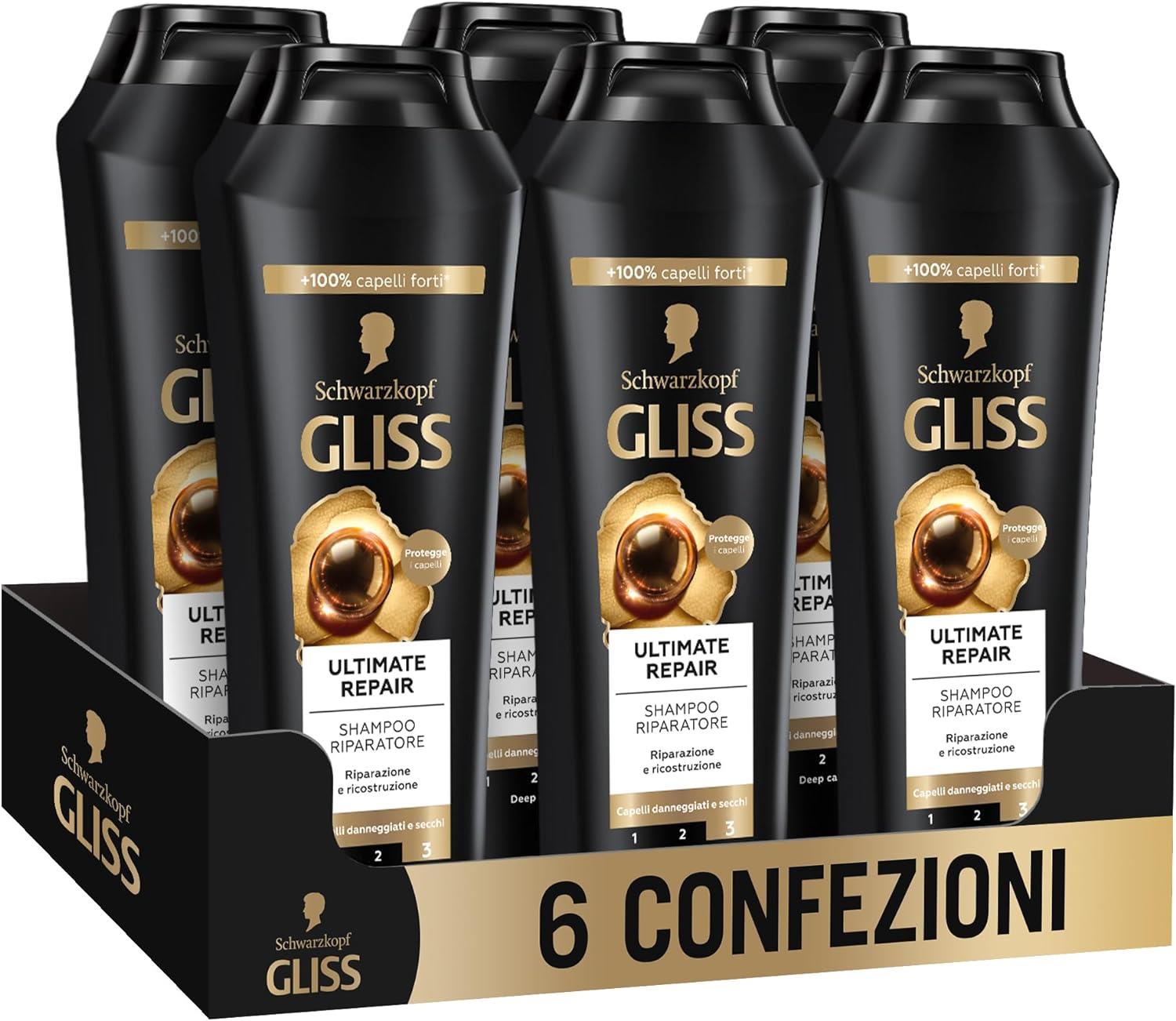 GLISS CONFEZIONE 6 PZ ULTIMATE REPAIR SHAMPOO RIPARATORE 250 ML