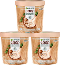SET 3 GARNIER GOOD TINTA CAPELLI 8.0 BIONDO MIELE COLORAZIONE PERMANENTE SENZA AMMONIACA 90% NATURALE