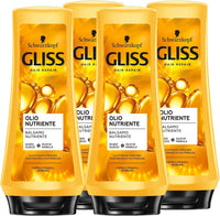 SET 4 SCHWARZKOPF GLISS OLIO BALSAMO NUTRIENTE 200 ML PER CAPELLI FRAGILI E SFIBRATI