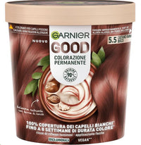 SET 3 GARNIER GOOD TINTA CAPELLI 5.5 CASTANO RAMATO IBISCO COLORAZIONE PERMANENTE SENZA AMMONIACA 90% NATURALE