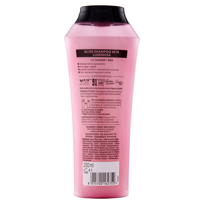 GLISS SET 6 CONFEZIONI SETA LUMINOSA SHAMPOO ILLUMINANTE 250 ML