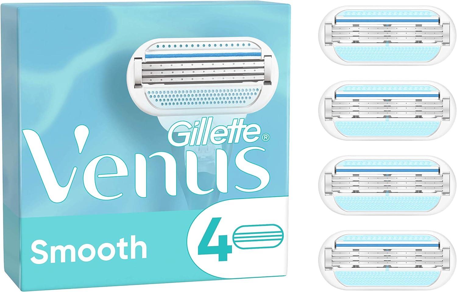 GILLETTE VENUS LAMETTE RASOI DONNA SMOOTH PER RASOIO A 3 LAME. CONFEZIONE DA 4