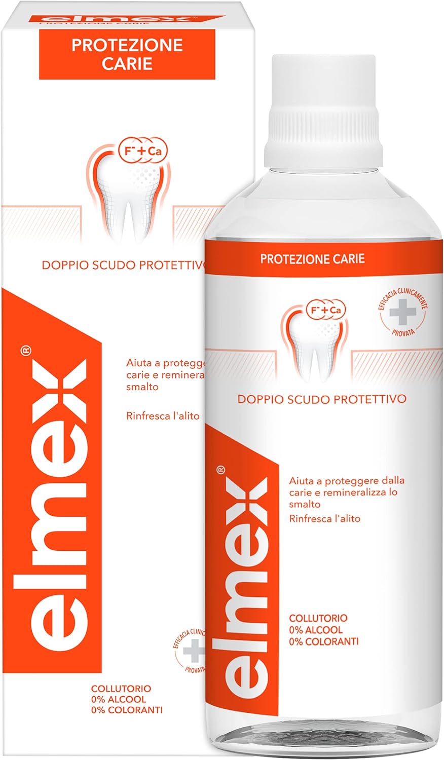 ELMEX COLLUTTORIO PROTEZIONE CARIE DA 400ML DOPPIO SCUDO SENZA ALCOOL