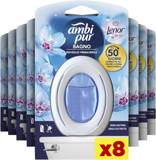 SET 8 AMBI PUR BAGNO PROFUMATORE PER AMBIENTI FRAGRANZA LENOR RISVEGLIO PRIMAVERILE TECNOLOGIA ELIMINA ODORI FINO A 50 GIORNI