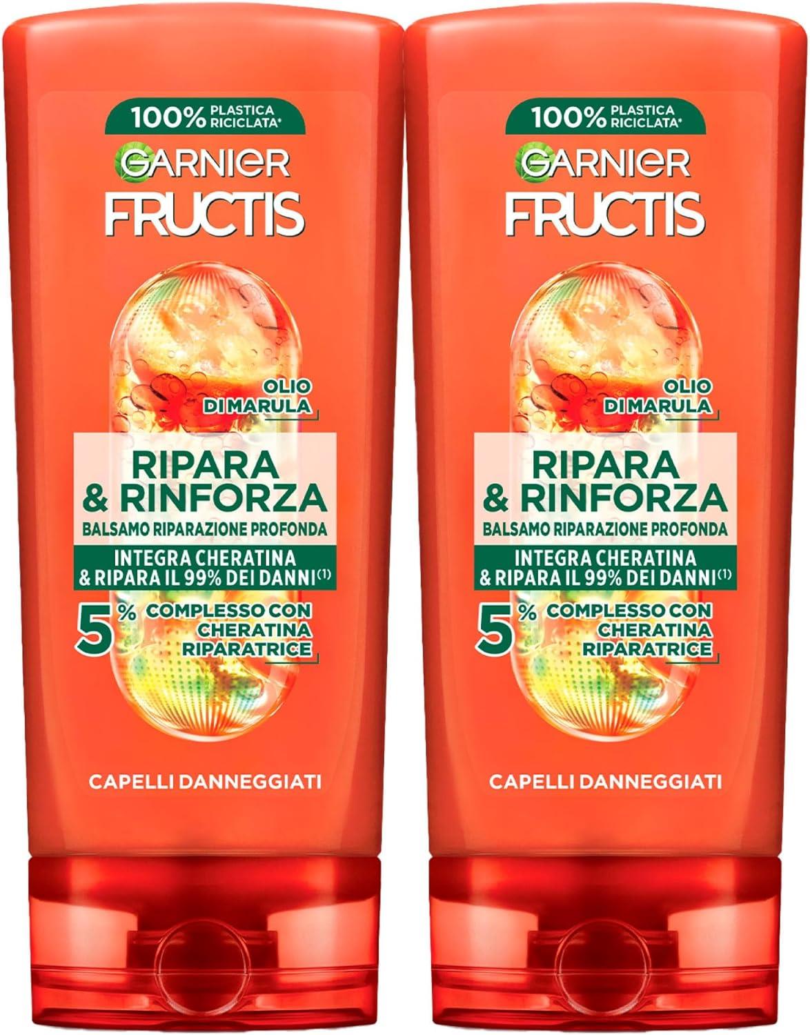 GARNIER FRUCTIS SET 2 CONFEZIONI BALSAMO RIPARA & RINFORZA CAPELLI DANNEGGIATI 200 ML L'UN