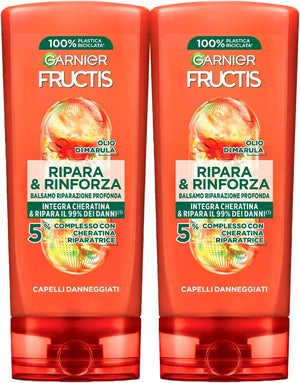 GARNIER FRUCTIS SET 2 CONFEZIONI BALSAMO RIPARA & RINFORZA CAPELLI DANNEGGIATI 200 ML L'UN